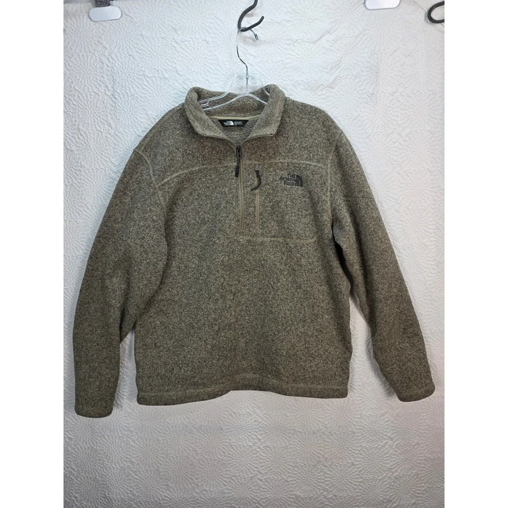 The North Face Fleece Pullover Mens Large Brown Gordon Lyons 1/4 Zip Sweater